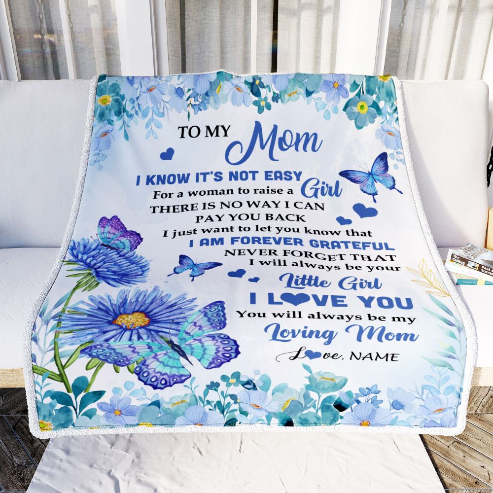 Personalized To My Mom Blanket From Daughter Son Butterfly I Am Forever Grateful Mom Mother Birthday Mothers Day Christmas Customized Fleece Throw Blanket | teecentury