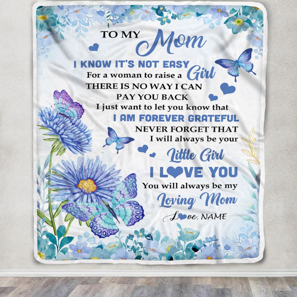 Personalized To My Mom Blanket From Daughter Son Butterfly I Am Forever Grateful Mom Mother Birthday Mothers Day Christmas Customized Fleece Throw Blanket | teecentury