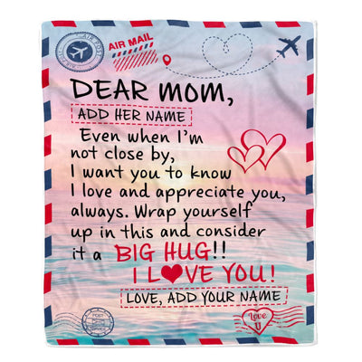 Personalized To My Mom Blanket From Daughter Son Children Letter Mail To Mom Gifts Happy Birthday Gifts Mommy Mama Mothers Day Christmas Fleece Throw Blanket | teecentury