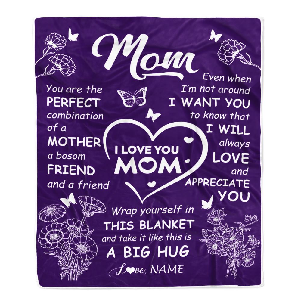 Personalized To My Mom Blanket From Daughter Son Purple You Are The Perfect Mom Mother Birthday Mothers Day Christmas Customized Fleece Throw Blanket | teecentury