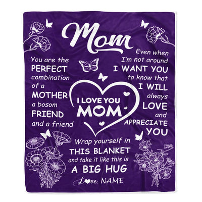 Personalized To My Mom Blanket From Daughter Son Purple You Are The Perfect Mom Mother Birthday Mothers Day Christmas Customized Fleece Throw Blanket | teecentury