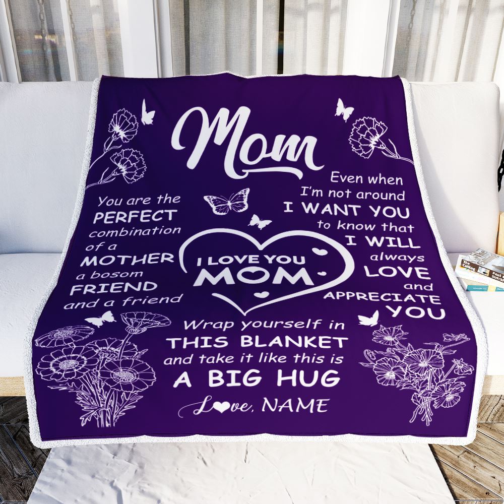 Personalized To My Mom Blanket From Daughter Son Purple You Are The Perfect Mom Mother Birthday Mothers Day Christmas Customized Fleece Throw Blanket | teecentury