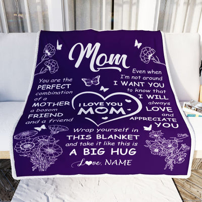 Personalized To My Mom Blanket From Daughter Son Purple You Are The Perfect Mom Mother Birthday Mothers Day Christmas Customized Fleece Throw Blanket | teecentury