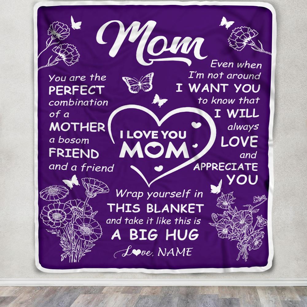 Personalized To My Mom Blanket From Daughter Son Purple You Are The Perfect Mom Mother Birthday Mothers Day Christmas Customized Fleece Throw Blanket | teecentury