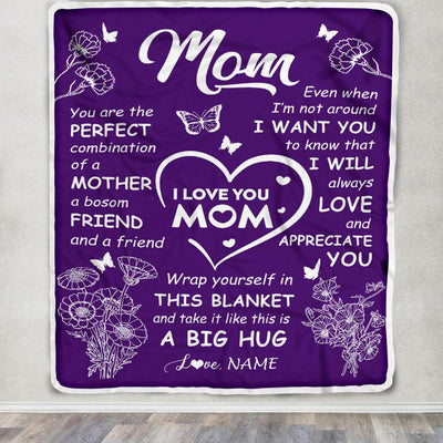 Personalized To My Mom Blanket From Daughter Son Purple You Are The Perfect Mom Mother Birthday Mothers Day Christmas Customized Fleece Throw Blanket | teecentury