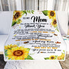 Personalized To My Mom Blanket From Daughter Son Sunflower Thank You I Love You Mom Birthday Mothers Day Christmas Customized Gift Fleece Blanket | teecentury
