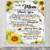 Personalized To My Mom Blanket From Daughter Son Sunflower Thank You I Love You Mom Birthday Mothers Day Christmas Customized Gift Fleece Blanket | teecentury