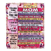 Personalized To My Mom Blanket From Daughter Son Wood Floral Thank You I Love You Mom Mother Birthday Mothers Day Christmas Customized Fleece Throw Blanket | teecentury