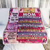 Personalized To My Mom Blanket From Daughter Son Wood Floral Thank You I Love You Mom Mother Birthday Mothers Day Christmas Customized Fleece Throw Blanket | teecentury