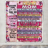 Personalized To My Mom Blanket From Daughter Son Wood Floral Thank You I Love You Mom Mother Birthday Mothers Day Christmas Customized Fleece Throw Blanket | teecentury