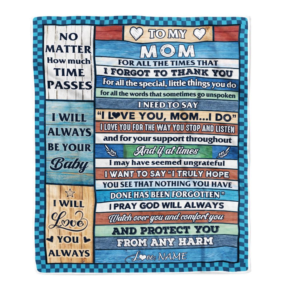 Personalized To My Mom Blanket From Daughter Son Wood I Love You Thank You Mom Birthday Mothers Day Thanksgiving Christmas Customized Gift Fleece Blanket | teecentury