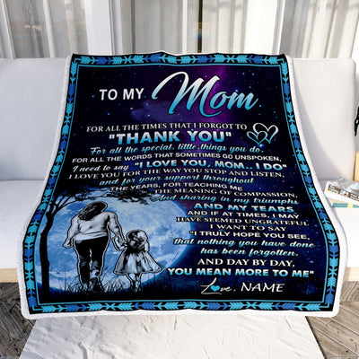 Personalized To My Mom Blanket From Daughter Thank You Day By Day Mom Birthday Mothers Day Thanksgiving Christmas Customized Bed Fleece Blanket | teecentury