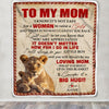 Personalized To My Mom Blanket From Son Lion I Know It's Not Easy For A Man To Raise A Child Mother's Day Birthday Christmas Customized Fleece Blanket | teecentury