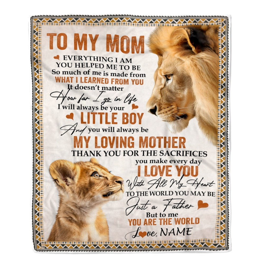 Personalized To My Mom Blanket From Son Lion My Loving Father I Love You Mom Mother's Day Birthday Thanksgiving Christmas Customized Fleece Blanket | teecentury
