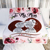 Personalized To My Mom Blanket From Son Never Forget I Love You Heart Flower Mom Mother Birthday Mothers Day Christmas Customized Bed Fleece Throw Blanket | teecentury