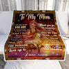 Personalized To My Mom Blanket From Son Thank You For The Sacrifices Horse Mom Birthday Mothers Day Thanksgiving Christmas Customized Fleece Throw Blanket | teecentury