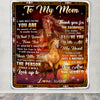 Personalized To My Mom Blanket From Son Thank You For The Sacrifices Horse Mom Birthday Mothers Day Thanksgiving Christmas Customized Fleece Throw Blanket | teecentury