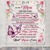 Personalized To My Mom Blanket Gifts From Son Butterfly My Loving Mother Mom Birthday Gifts Mothers Day Christmas Customized Travel Fleece Throw Blanket | teecentury