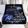 Personalized To My Mom From Daughter Blanket Wolf I Am Because You Are Mom Birthday Mothers Day Christmas Customized Fleece Blanket | teecentury