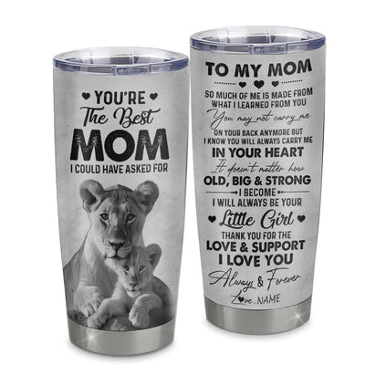 Personalized To My Mom From Daughter Litte Girl Stainless Steel Tumbler Cup Love You Always And Forever Lion Mom Mothers Day Birthday Christmas Travel Mug | teecentury