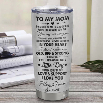 Personalized To My Mom From Son Litte Boy Stainless Steel Tumbler Cup Love You Always And Forever Lion Mom Mothers Day Birthday Christmas Travel Mug | teecentury