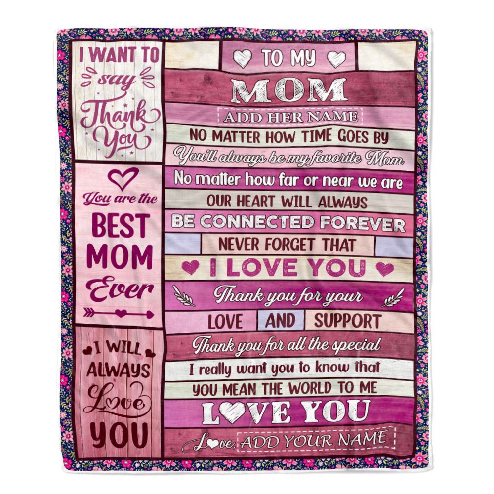 Personalized To My Mom Gifts Blanket From Daughter Son Wood My Favorite Mom Birthday Gifts Mothers Day Christmas Customized Fleece Throw Blanket | teecentury