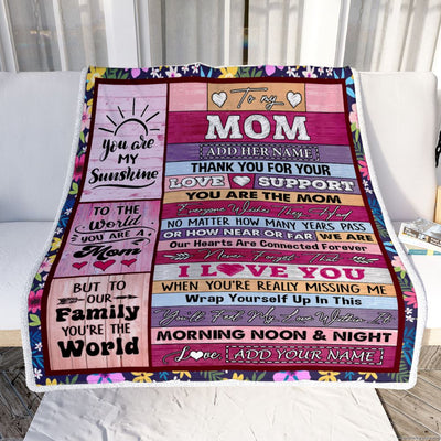 Personalized To My Mom Gifts Blanket From Daughter Son Wood You Are The Mom Birthday Gifts Mothers Day Christmas Customized Fleece Throw Blanket | teecentury