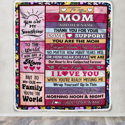 Personalized To My Mom Gifts Blanket From Daughter Son Wood You Are The Mom Birthday Gifts Mothers Day Christmas Customized Fleece Throw Blanket | teecentury