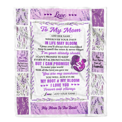 Personalized To My Mom Gifts From Daughter Son Blanket I Love You Lavender Floral Birthday Gift Idea For Mom Mother'S Day Christmas Custom Fleece Throw Blanket Shirt & Hoodie | teecentury