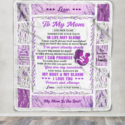 Personalized To My Mom Gifts From Daughter Son Blanket I Love You Lavender Floral Birthday Gift Idea For Mom Mother'S Day Christmas Custom Fleece Throw Blanket Shirt & Hoodie | teecentury