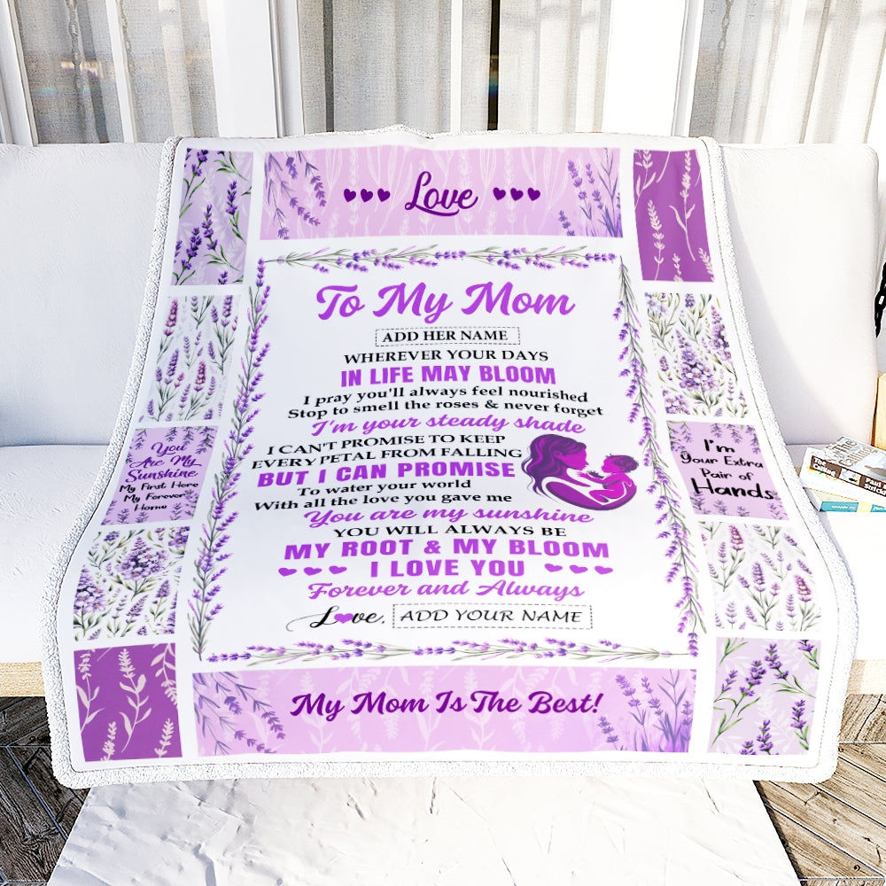 Personalized To My Mom Gifts From Daughter Son Blanket I Love You Lavender Floral Birthday Gift Idea For Mom Mother'S Day Christmas Custom Fleece Throw Blanket Shirt & Hoodie | teecentury