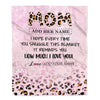 Personalized To My Mom Gifts From Daughter Son Blanket Pink Leopard Happy Birthday Gifts For Mom Mothers Day Christmas Customized Customized Fleece Blanket | teecentury