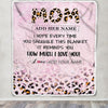 Personalized To My Mom Gifts From Daughter Son Blanket Pink Leopard Happy Birthday Gifts For Mom Mothers Day Christmas Customized Customized Fleece Blanket | teecentury