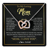 Interlocking Hearts Necklace Stainless Steel & Rose Gold Finish | 1 | Personalized To My Mom Gifts Necklace From Daughter Son Grateful Thank You Mom Birthday Gifts Mothers Day Jewelry Christmas Customized Gift Box Message Card | teecentury