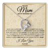 Forever Love Necklace 14K White Gold Finish | 1 | Personalized To My Mom Necklace From Daughter Mother Of The Bride I Will Always Need You Mom On Wedding Day Customized Gift Box Message Card | teecentury