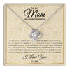 Love Knot Necklace 14K White Gold Finish | 1 | Personalized To My Mom Necklace From Daughter Mother Of The Bride I Will Always Need You Mom On Wedding Day Customized Gift Box Message Card | teecentury