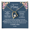Forever Love Necklace 18K Yellow Gold Finish | 1 | Personalized To My Mom Necklace From Daughter Son I Am Forever Grateful Mom Birthday Mothers Day Christmas Pendant Jewelry Customized Gift Box Message Card | teecentury