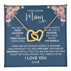 Interlocking Hearts Necklace 18K Yellow Gold Finish | 1 | Personalized To My Mom Necklace From Daughter Son I Am Forever Grateful Mom Birthday Mothers Day Christmas Pendant Jewelry Customized Gift Box Message Card | teecentury