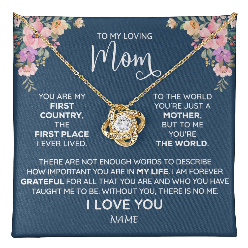 to My Mom Necklace, Mom Gift, Mom Necklace, Mom Birthday Gift from Daughter, Mom Gift from Son, Mother's Day Gifts 18K Yellow Gold Finish / Luxury Box
