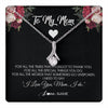 Alluring Beauty Necklace 14K White Gold Finish | 1 | Personalized To My Mom Necklace From Daughter Son I Need To Say I Love You Mom Jewelry Birthday Mothers Day Christmas Customized Message Card | teecentury