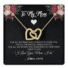 Interlocking Hearts Necklace 18K Yellow Gold Finish | 1 | Personalized To My Mom Necklace From Daughter Son I Need To Say I Love You Mom Jewelry Birthday Mothers Day Christmas Customized Message Card | teecentury