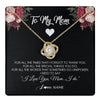 Love Knot Necklace 18K Yellow Gold Finish | 1 | Personalized To My Mom Necklace From Daughter Son I Need To Say I Love You Mom Jewelry Birthday Mothers Day Christmas Customized Message Card | teecentury