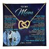 Interlocking Hearts Necklace 18K Yellow Gold Finish | 1 | Personalized To My Mom Necklace From Daughter Thank You Day By Day Mom Birthday Gifts Mothers Day Christmas Customized Gift Box Message Card | teecentury