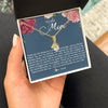Alluring Beauty Necklace 18K Yellow Gold Finish | Personalized To My Mom Necklace From Daughter Thank You For Being My Rock Mom Birthday Mothers Day Christmas Pendant Jewelry Customized Gift Box Message Card | teecentury