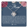 Love Knot Necklace 14K White Gold Finish | 1 | Personalized To My Mom Necklace From Daughter Thank You For Being My Rock Mom Birthday Mothers Day Christmas Pendant Jewelry Customized Gift Box Message Card | teecentury