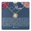 Love Knot Necklace 18K Yellow Gold Finish | 1 | Personalized To My Mom Necklace From Daughter Thank You For Being My Rock Mom Birthday Mothers Day Christmas Pendant Jewelry Customized Gift Box Message Card | teecentury