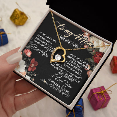 Forever Love Necklace 18K Yellow Gold Finish | 2 | Personalized To My Mom Necklace From Son Daughter For Mom Gifts Meaningful Gifts Mother Jewelry Mother's Day Birthday Christmas Custom Gift Box Message Card | https://teecentury.