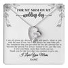 Forever Love Necklace 14K White Gold Finish | 1 | Personalized To My Mom On My Wedding Day Necklace From Daughter Bride I Love You Mom Mother Jewelry Customized Gift Box Message Card | teecentury