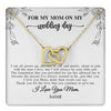 Interlocking Hearts Necklace 18K Yellow Gold Finish | 1 | Personalized To My Mom On My Wedding Day Necklace From Daughter Bride I Love You Mom Mother Jewelry Customized Gift Box Message Card | teecentury