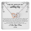 Interlocking Hearts Necklace Stainless Steel & Rose Gold Finish | 1 | Personalized To My Mom On My Wedding Day Necklace From Daughter Bride I Love You Mom Mother Jewelry Customized Gift Box Message Card | teecentury
